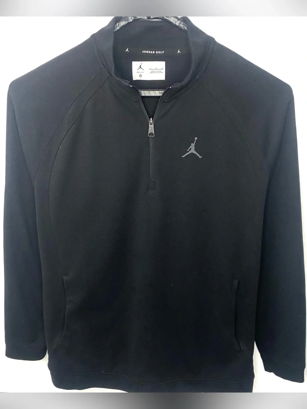 Nike Air Jordan Golf Men’s Black Dri-Fit 1/4 Zip Lightweight Pullover Jacket XXL